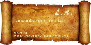 Landenberger Anita névjegykártya